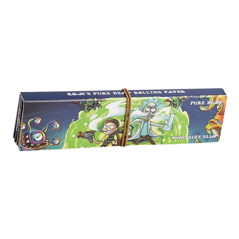 Display de Seda Pure Hemp King Size Rick And Morty Com Piteira e 24 Livretos