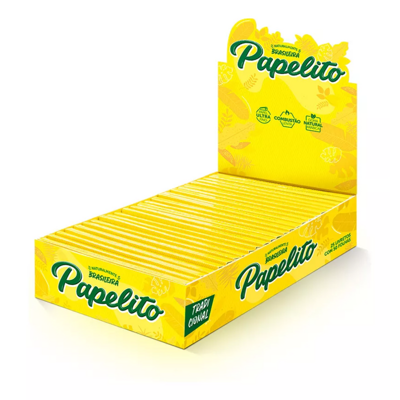 Display de Seda Papelito Tradicional King Size Com 25 Livretos e 36 Piteiras