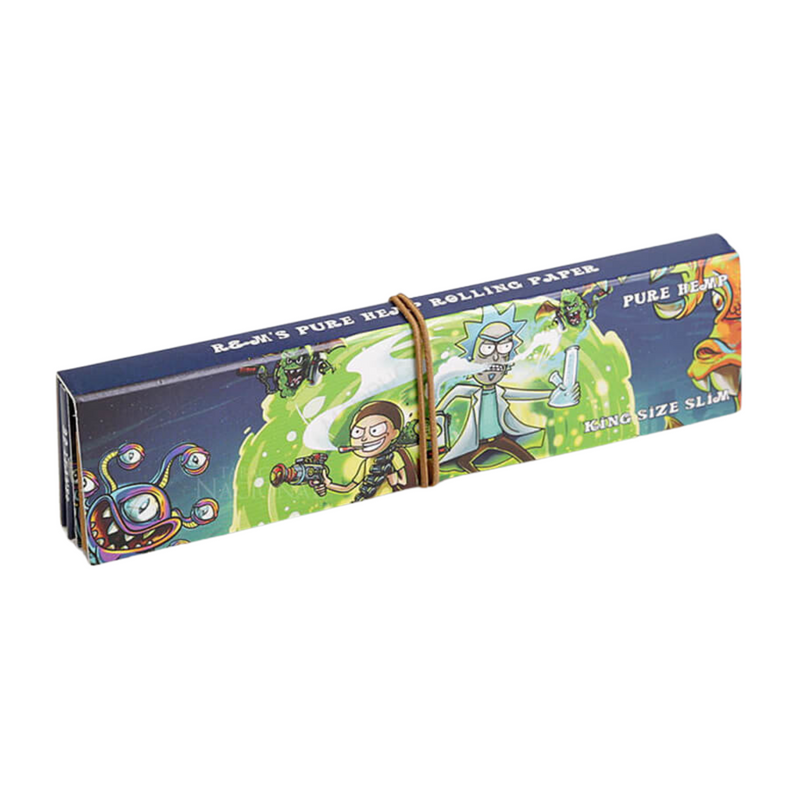 Display de Seda Pure Hemp King Size Rick And Morty Com Piteira e 24 Livretos