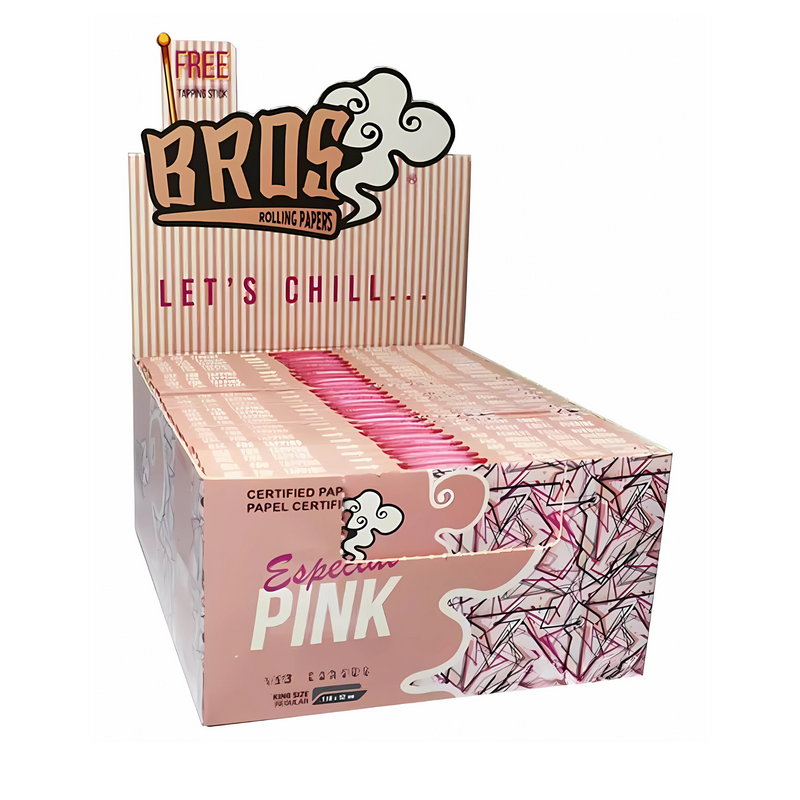 Display de Seda Bros Rosa King Size Com 50 Livretos